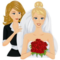 a wedding coordinator with bride